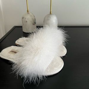White Feather Slippers